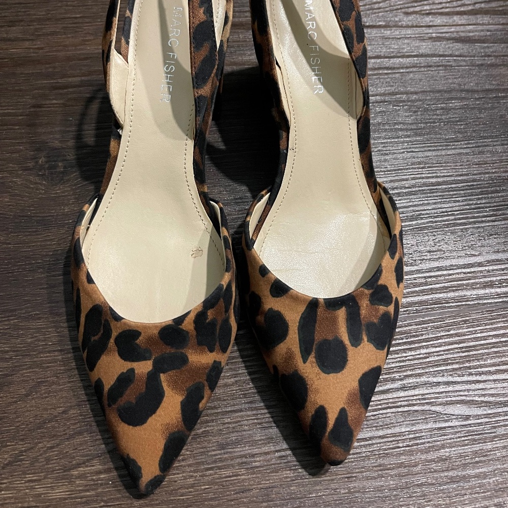 Marc Fisher Leopard Cheetah Slingback Chuck Heel